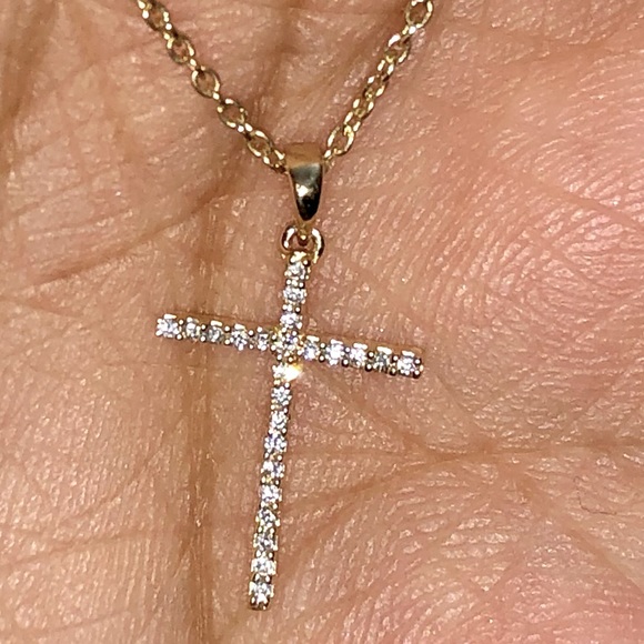 mindsight gems Other - 14k solid white gold SI Diamond CROSS NECKLACE NOT PLATED NOT CZ FREE APPRAISAL